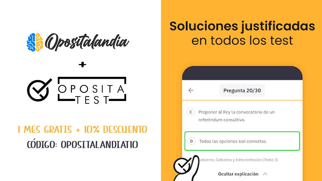 codigo de descuento opositatest opositalandia